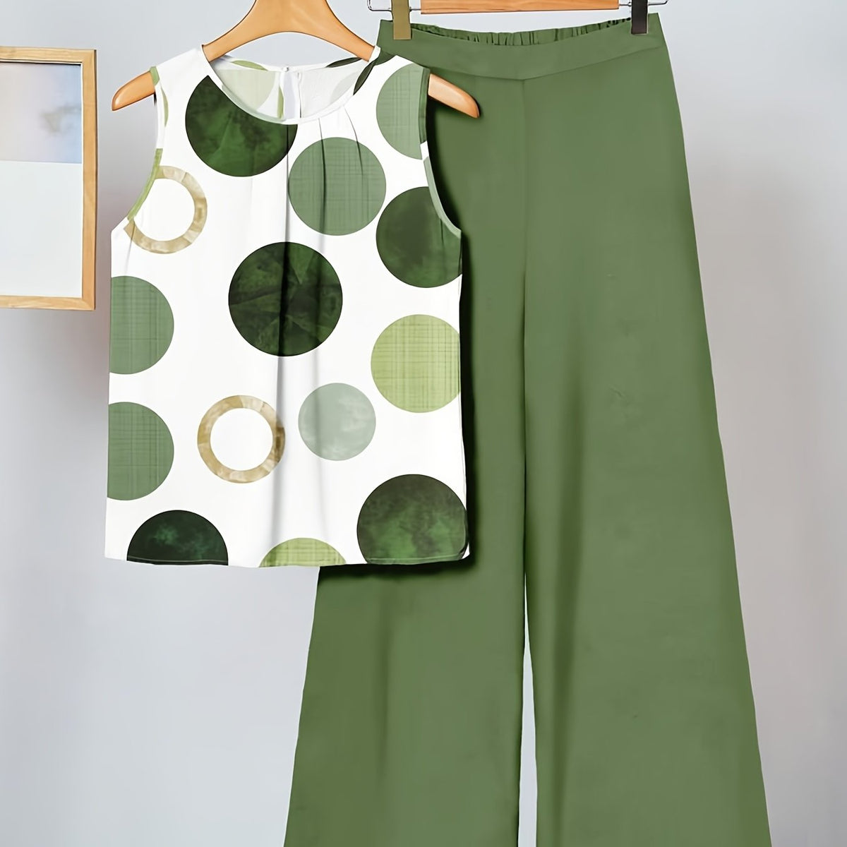 Montarello Women's Polka Dot Sleeveless Top and Trousers Co-Ord Set