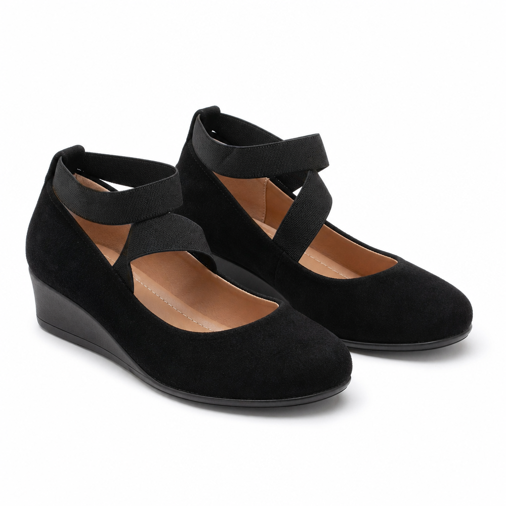 Lucca Cross-Strap Comfort Wedge Mary-Jane