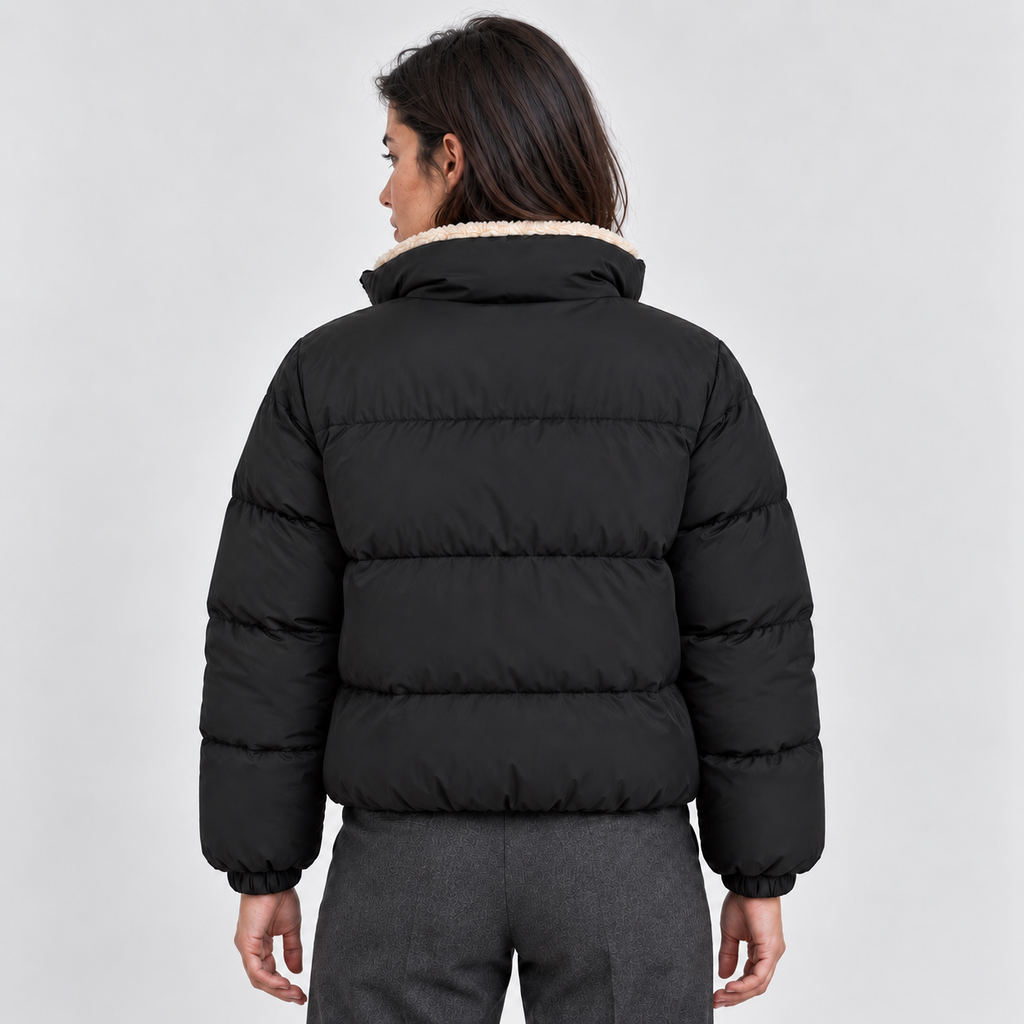 Montarello Women's Jacket Puffer Sherpa High Neck Full Zip