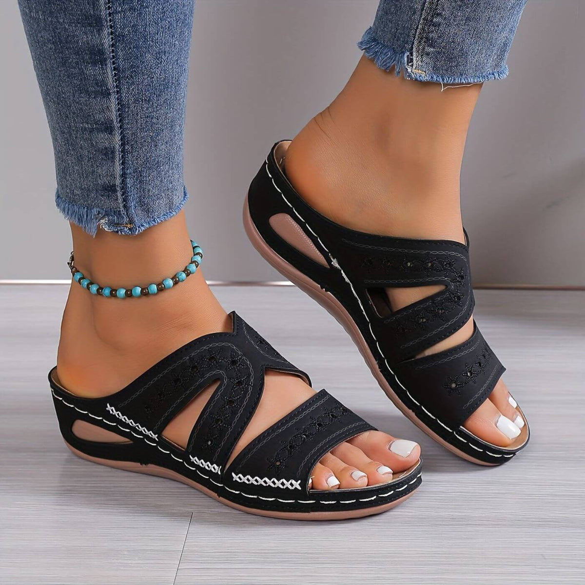 Women's Orthopedic Sandals with Slip-Resistant Sole and Gel-Infused Footbed