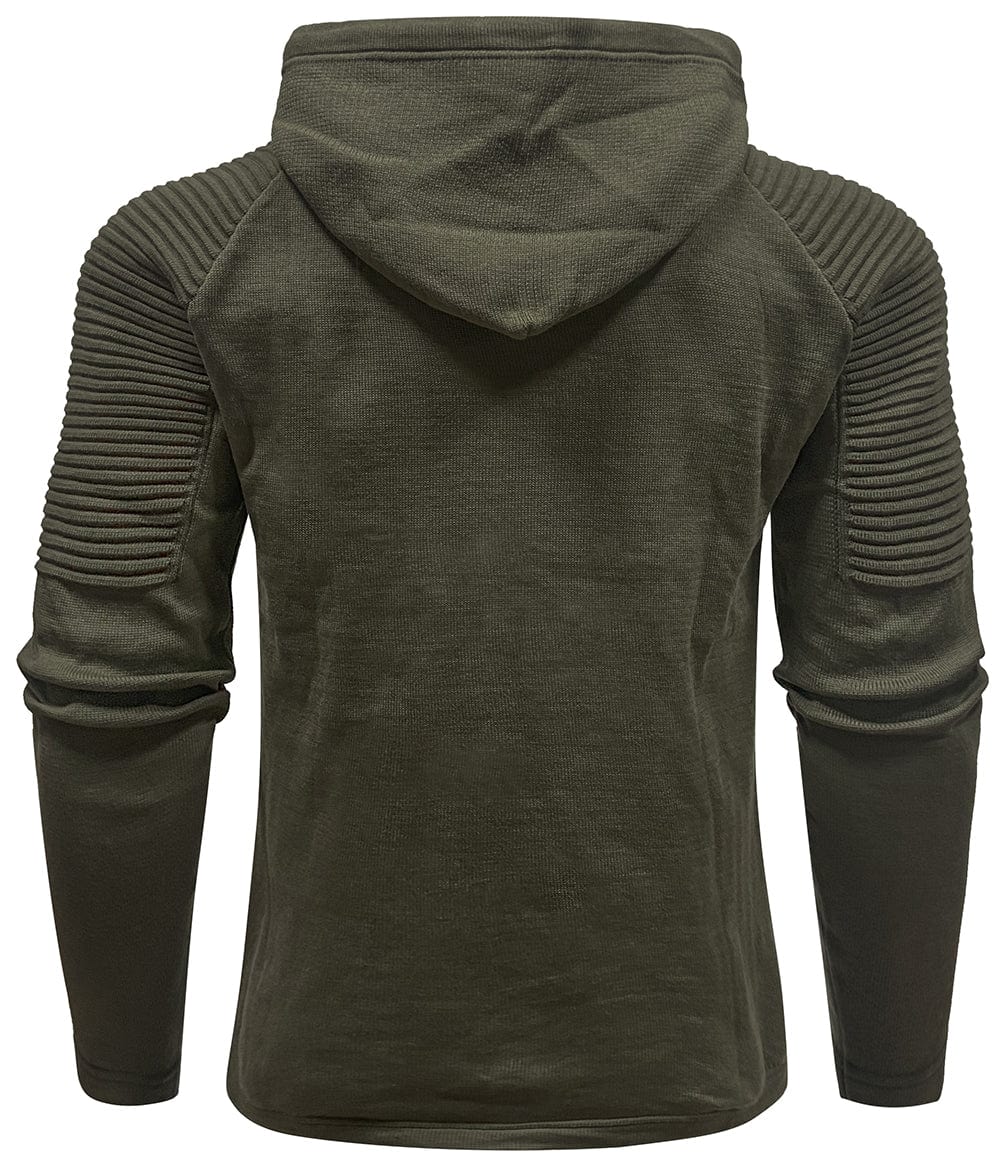 Men's Hooded Sweatshirt, Long Sleeves, Ribbed Shoulder Panels