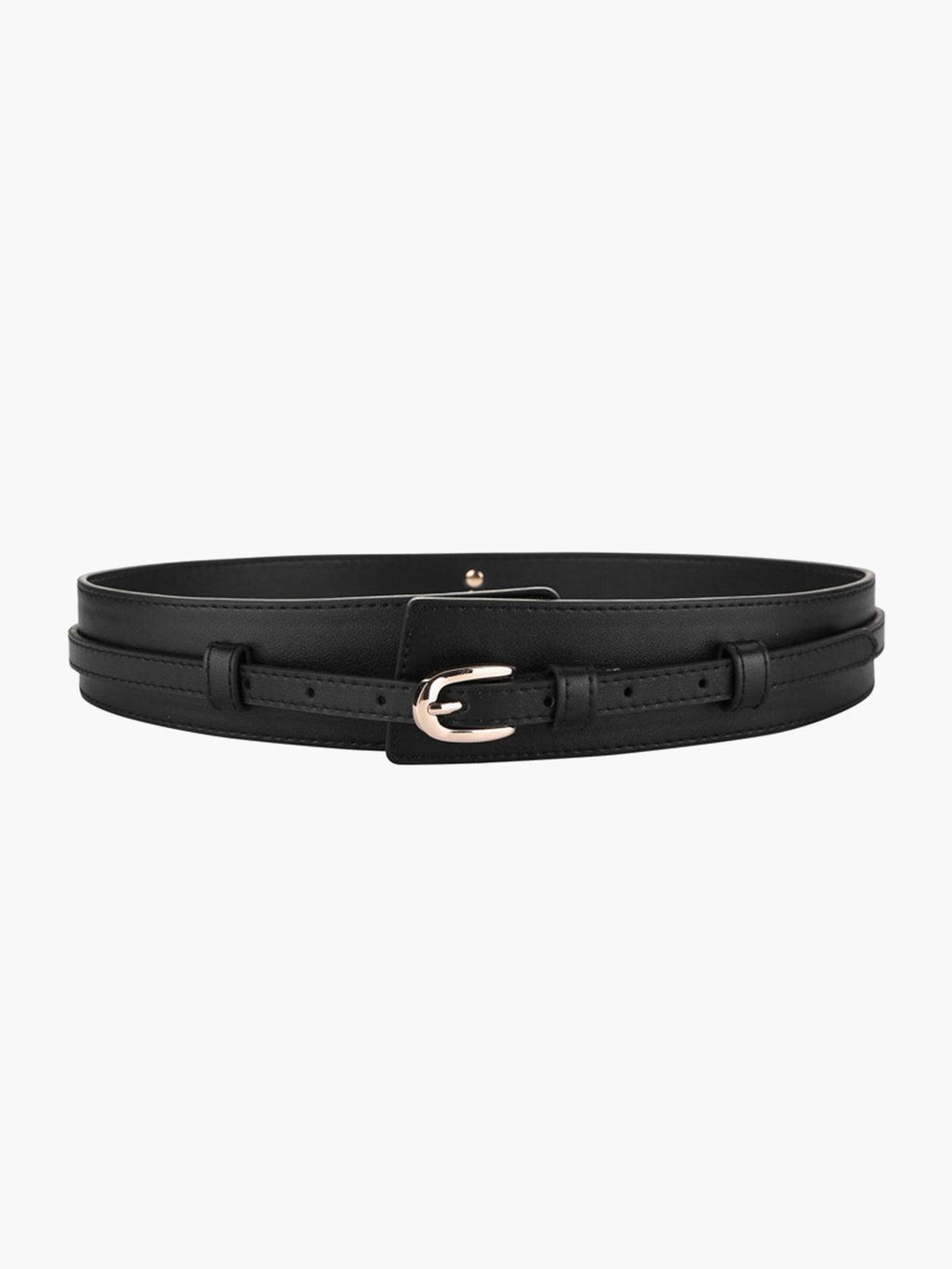 Women's Skinny Waist Belt with Gold Buckle Adjustable