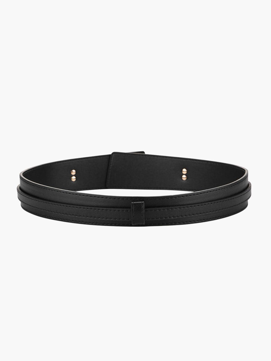 Women's Skinny Waist Belt with Gold Buckle Adjustable
