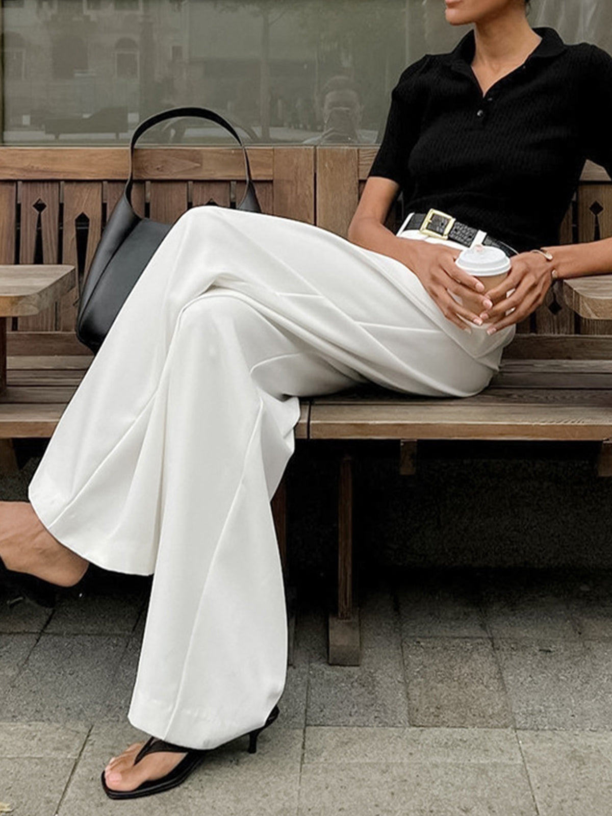 Meira | Women's Regular-Fit Non-Stretch Long Pants, Elegant Tailored Look