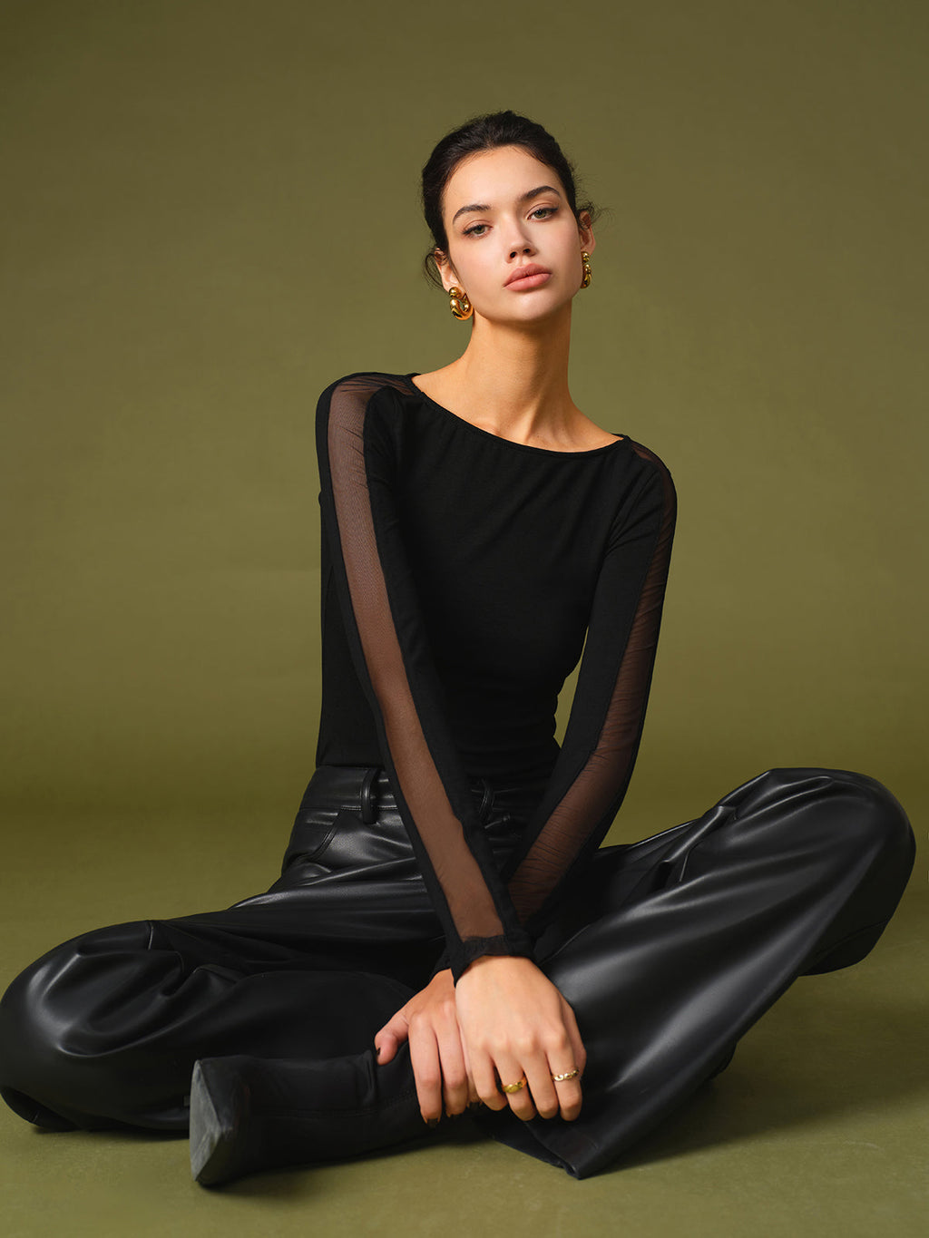 Florence | Women’s Spring Stylish Mesh Sleeve T-Shirt