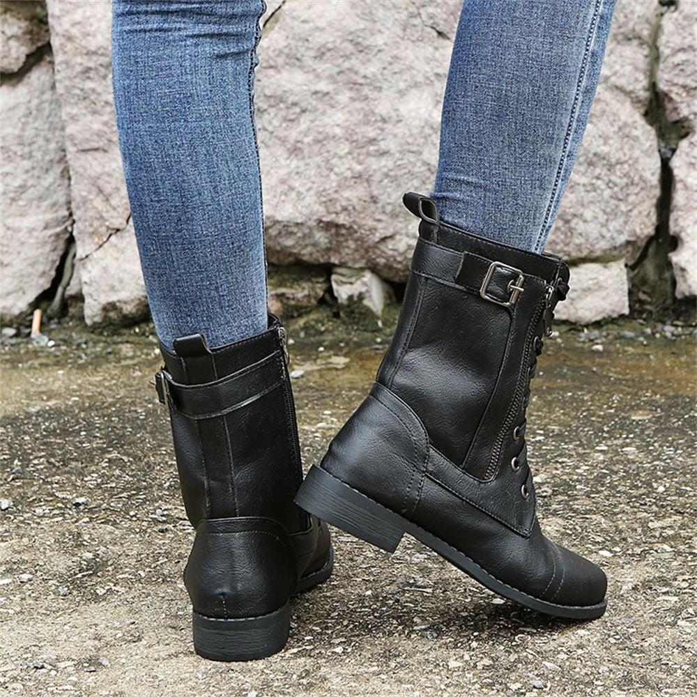 Women's Orthopedic Boots with Side Zipper and Roomy Toe Design