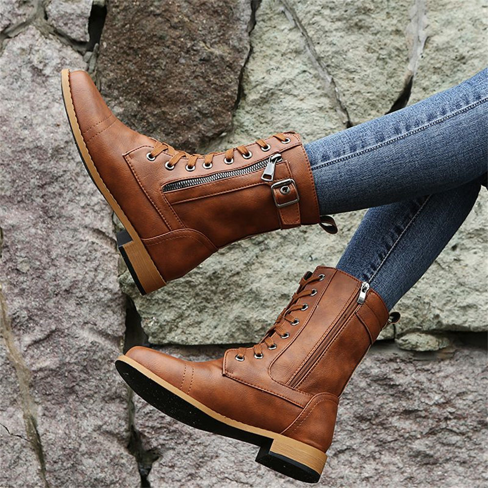 Women's Orthopedic Boots with Side Zipper and Roomy Toe Design