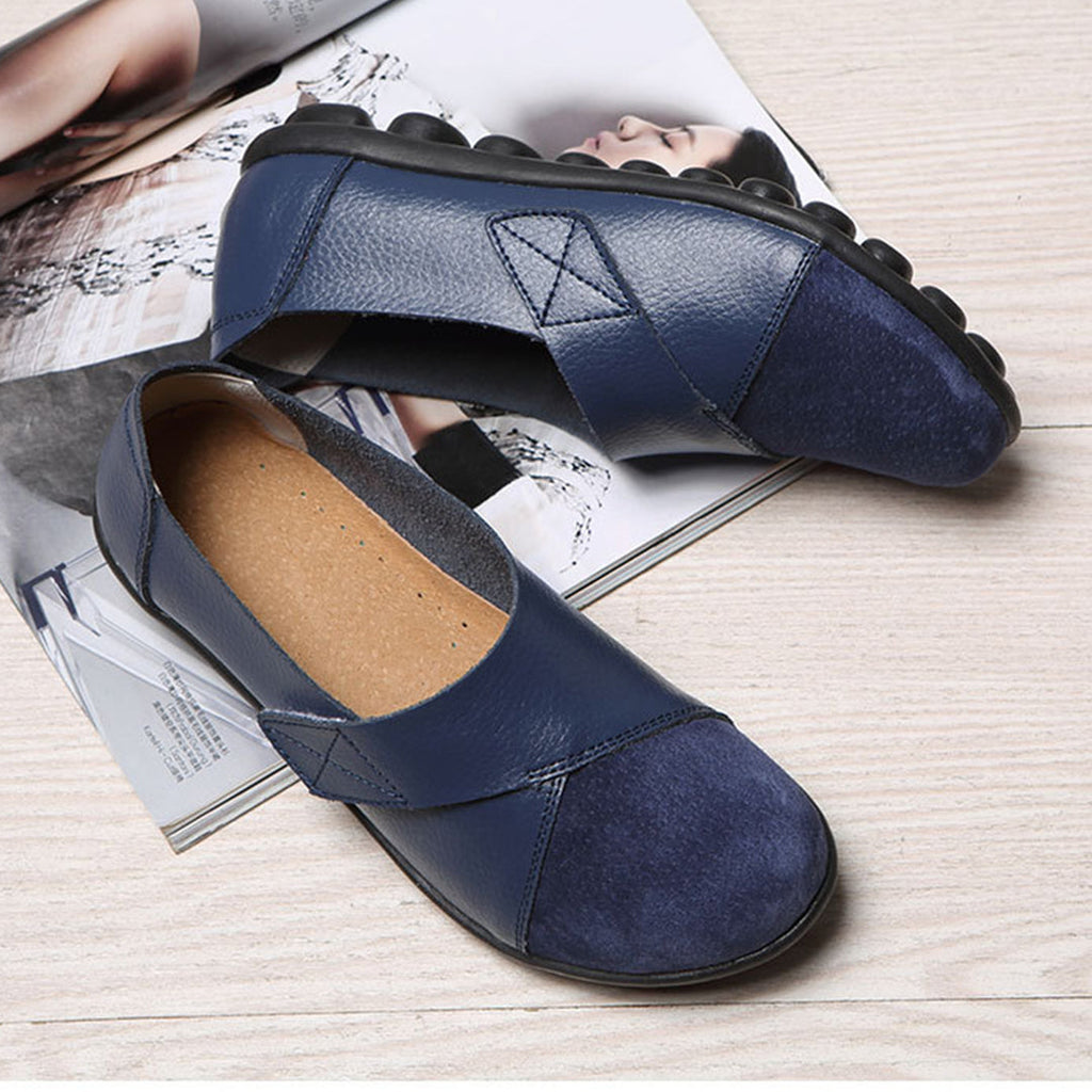 Women's Slip-On Flat Shoes with Contrast Toe Detail