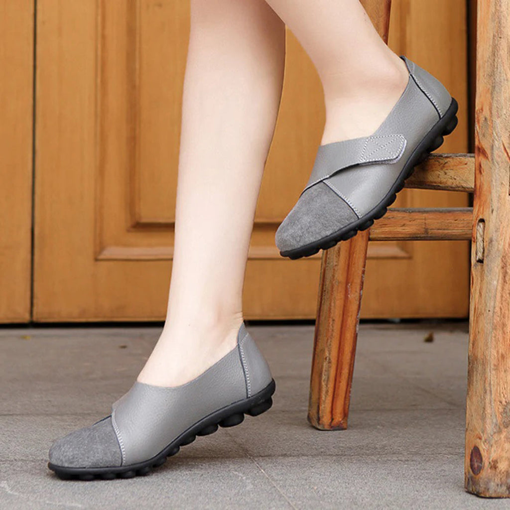 Women's Slip-On Flat Shoes with Contrast Toe Detail