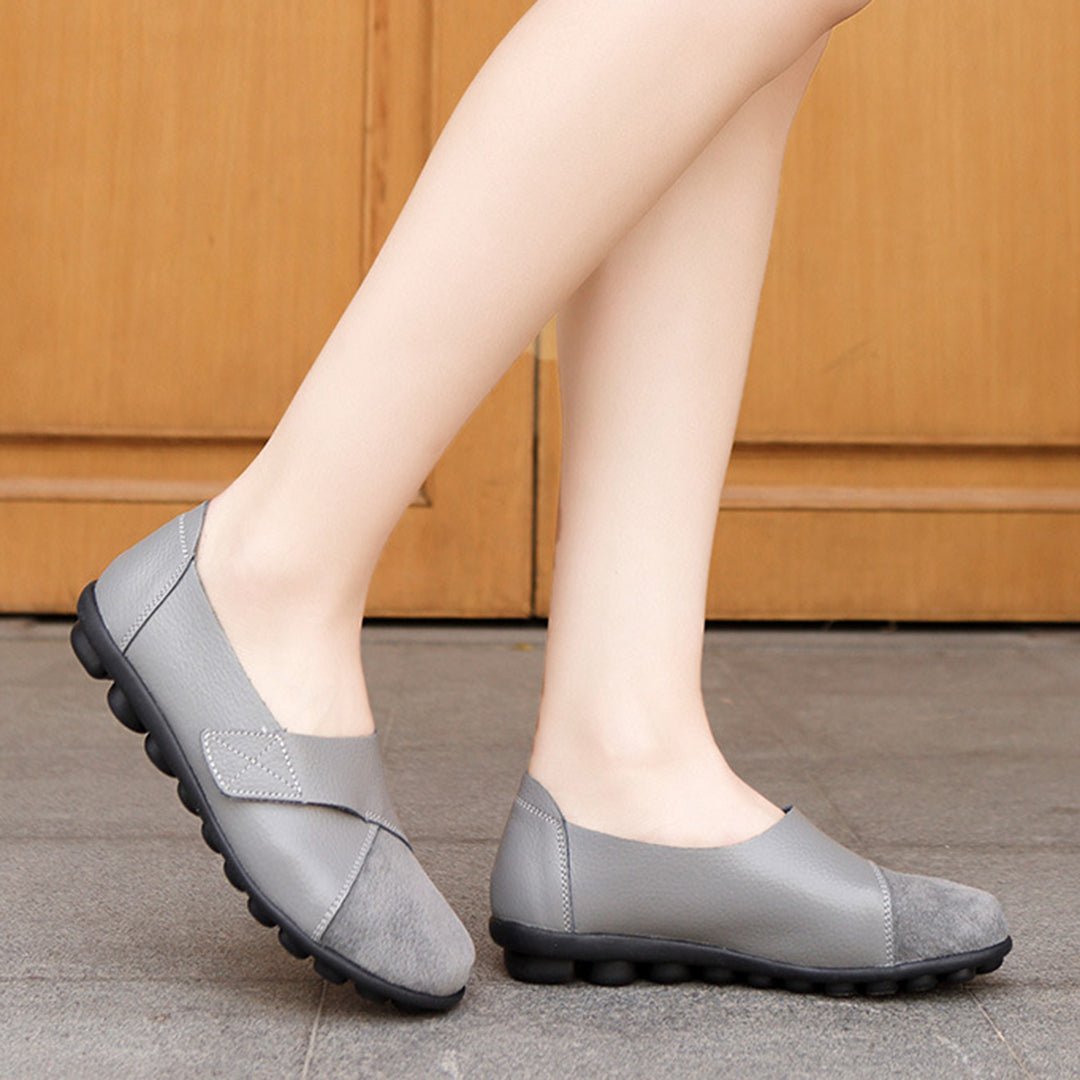 Women's Slip-On Flat Shoes with Contrast Toe Detail