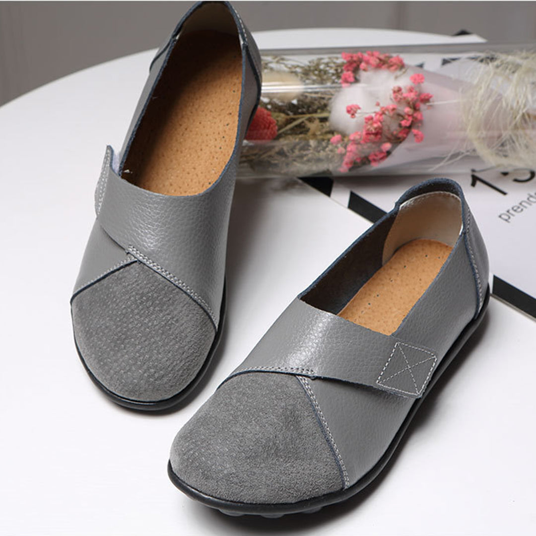 Women's Slip-On Flat Shoes with Contrast Toe Detail