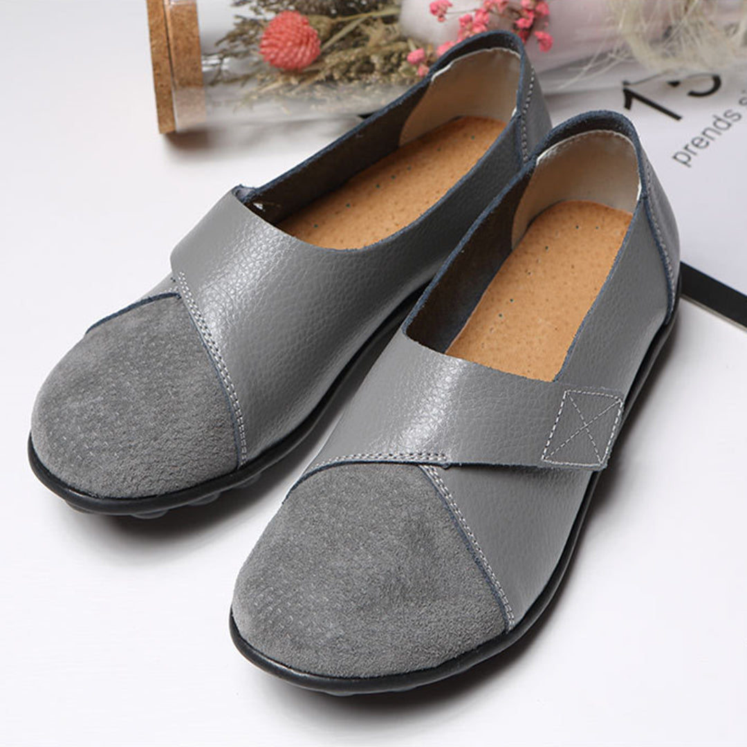 Women's Slip-On Flat Shoes with Contrast Toe Detail