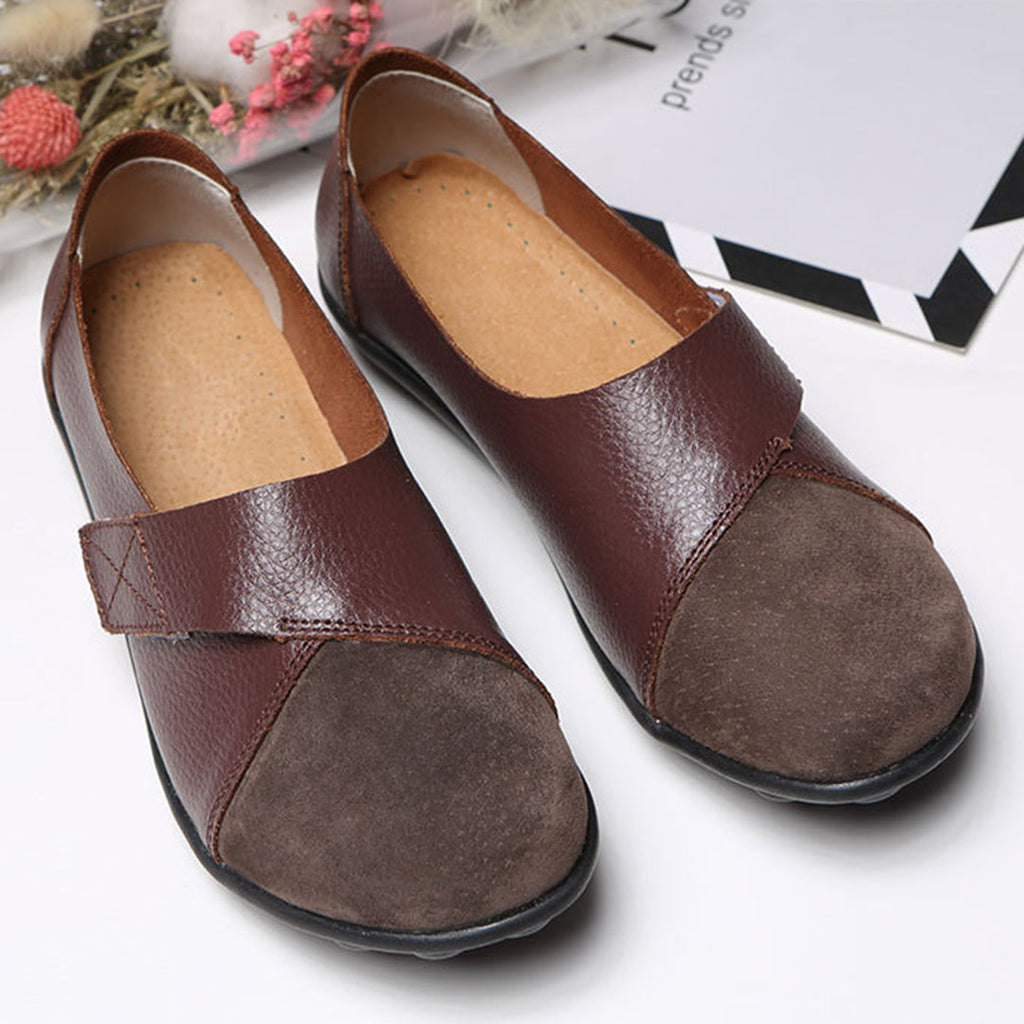 Women's Slip-On Flat Shoes with Contrast Toe Detail