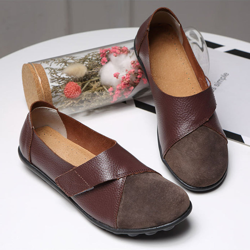 Women's Slip-On Flat Shoes with Contrast Toe Detail