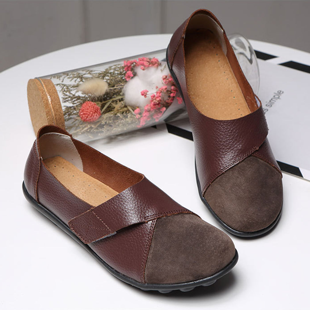 Women's Slip-On Flat Shoes with Contrast Toe Detail