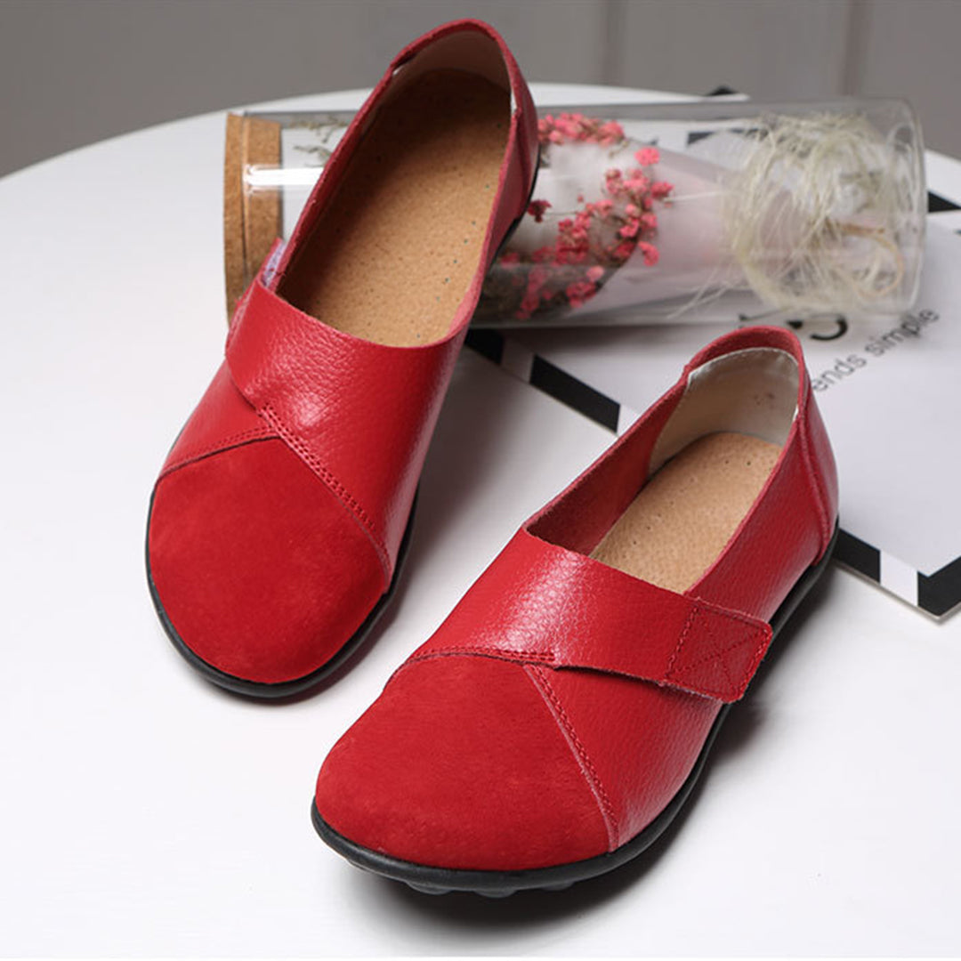 Women's Slip-On Flat Shoes with Contrast Toe Detail