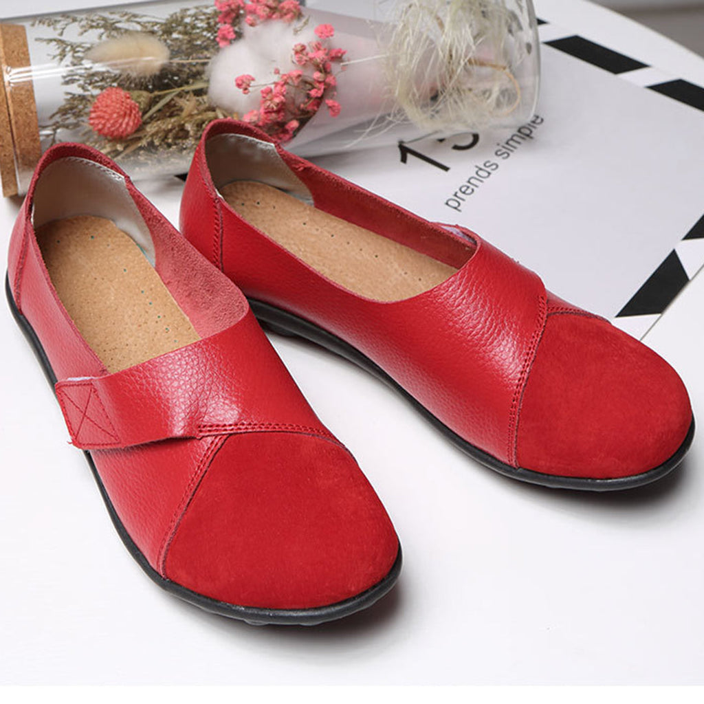 Women's Slip-On Flat Shoes with Contrast Toe Detail