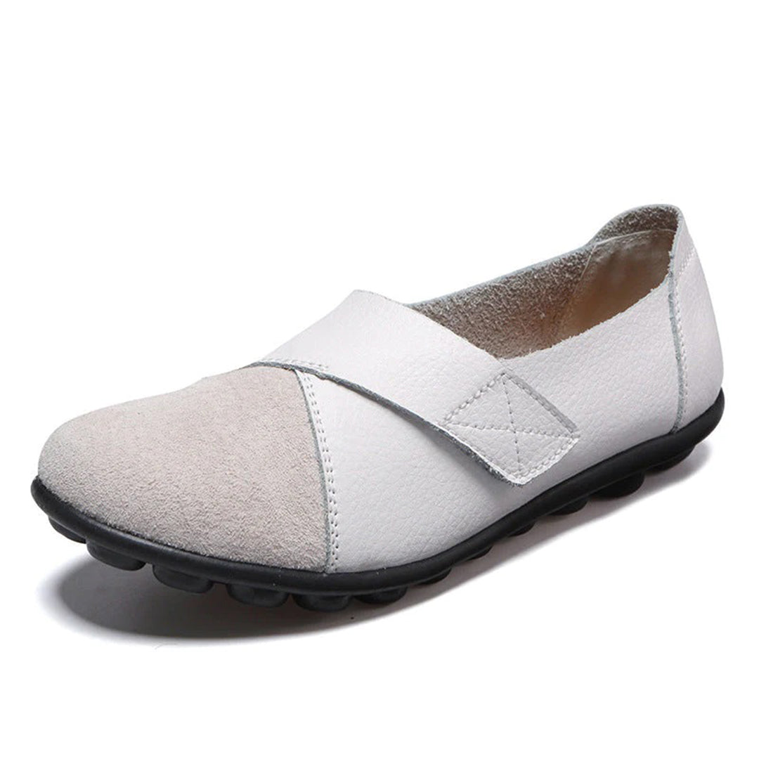 Women's Slip-On Flat Shoes with Contrast Toe Detail