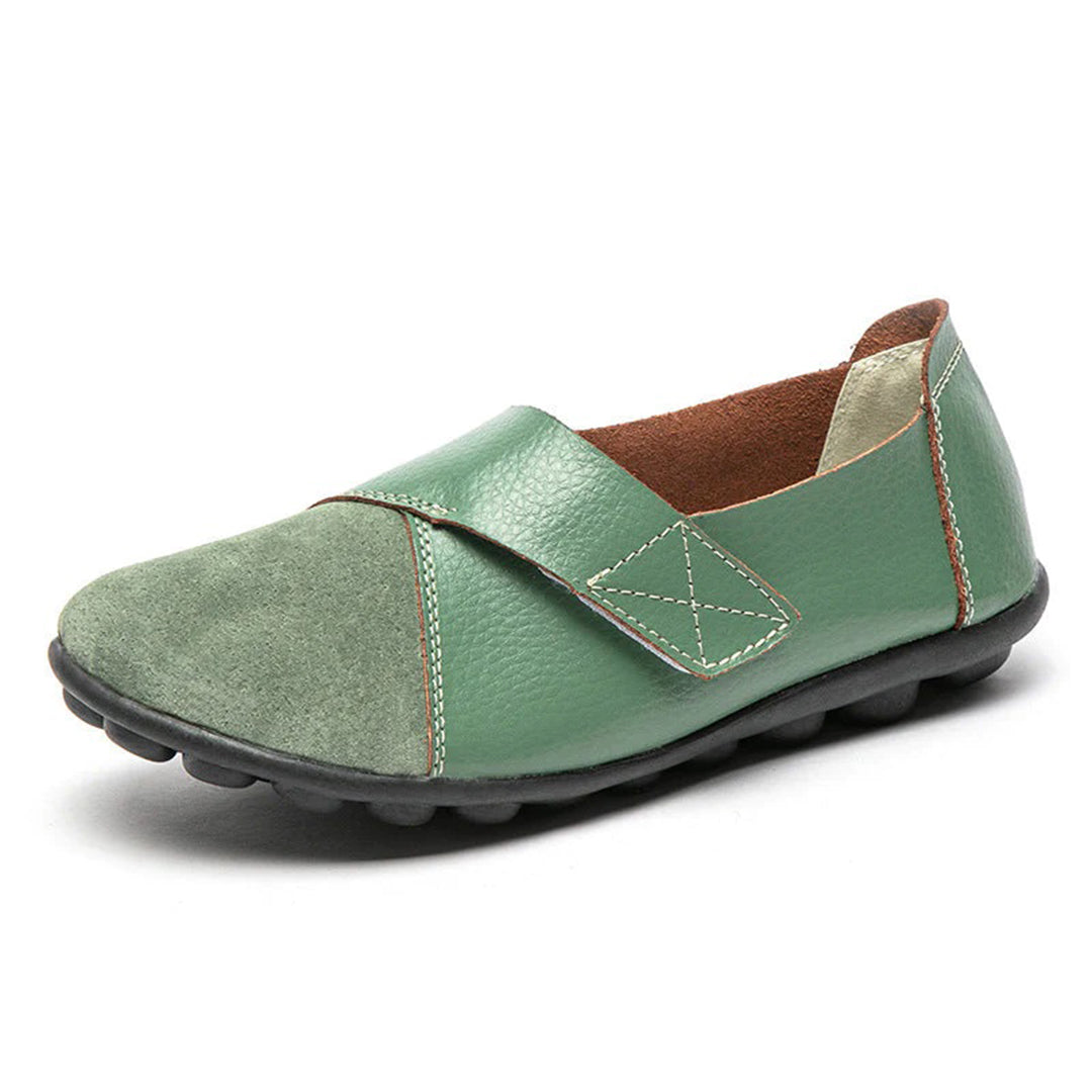Women's Slip-On Flat Shoes with Contrast Toe Detail