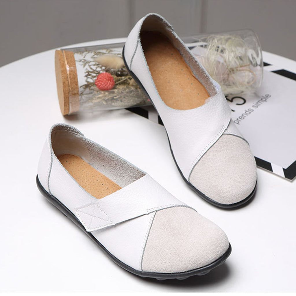 Women's Slip-On Flat Shoes with Contrast Toe Detail