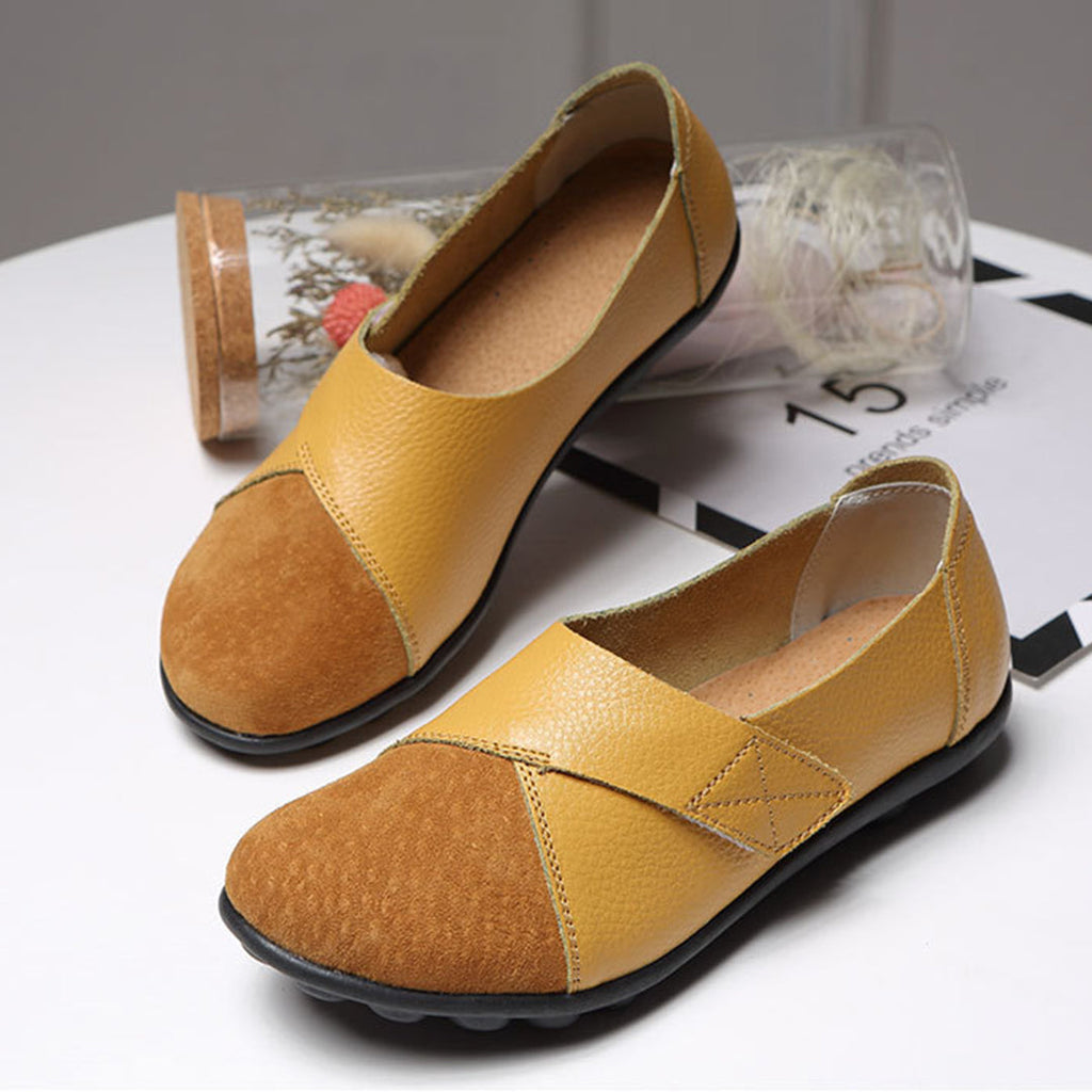 Women's Slip-On Flat Shoes with Contrast Toe Detail