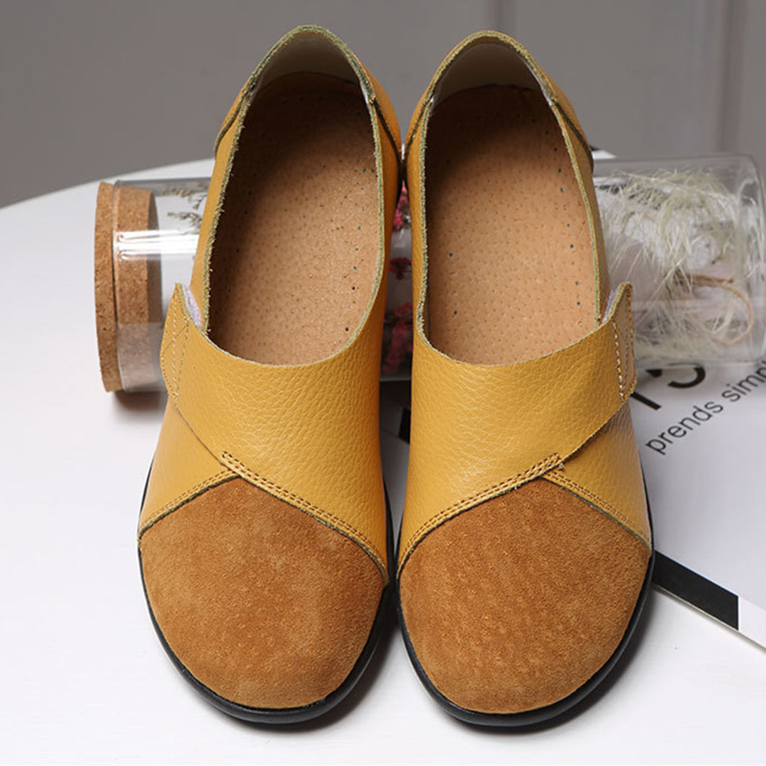 Women's Slip-On Flat Shoes with Contrast Toe Detail