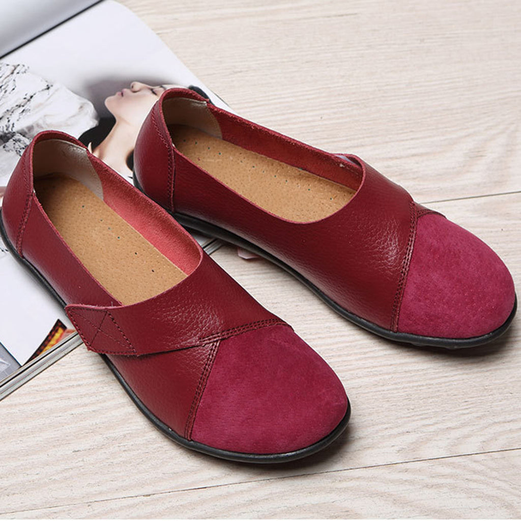 Women's Slip-On Flat Shoes with Contrast Toe Detail
