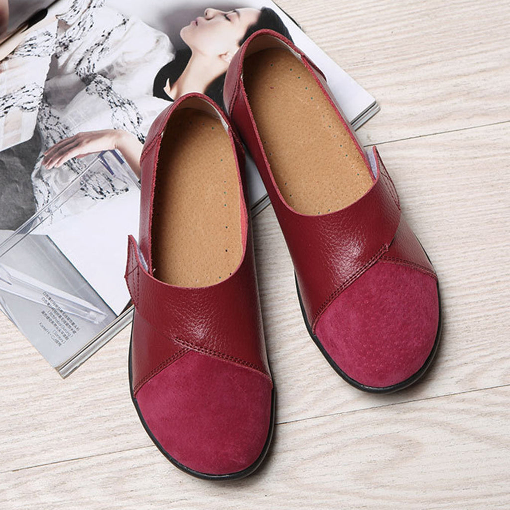 Women's Slip-On Flat Shoes with Contrast Toe Detail