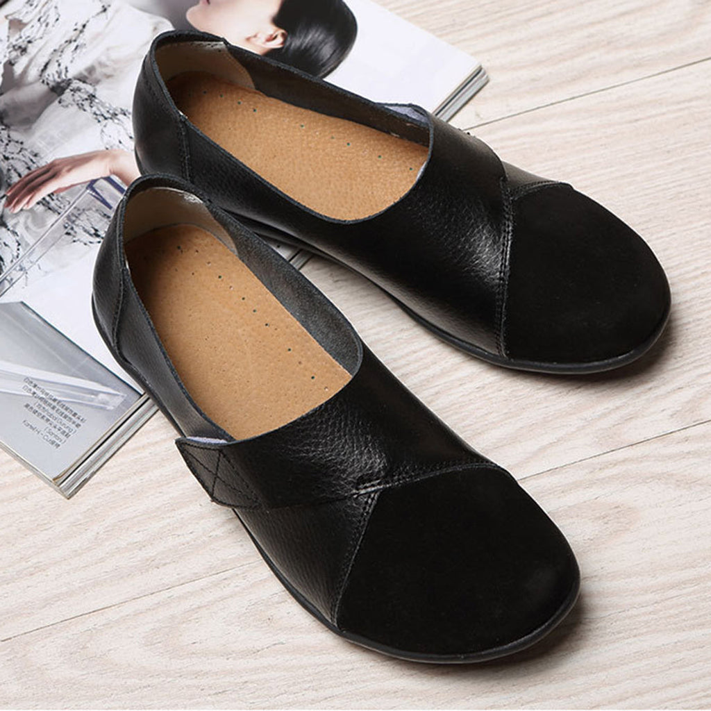 Women's Slip-On Flat Shoes with Contrast Toe Detail