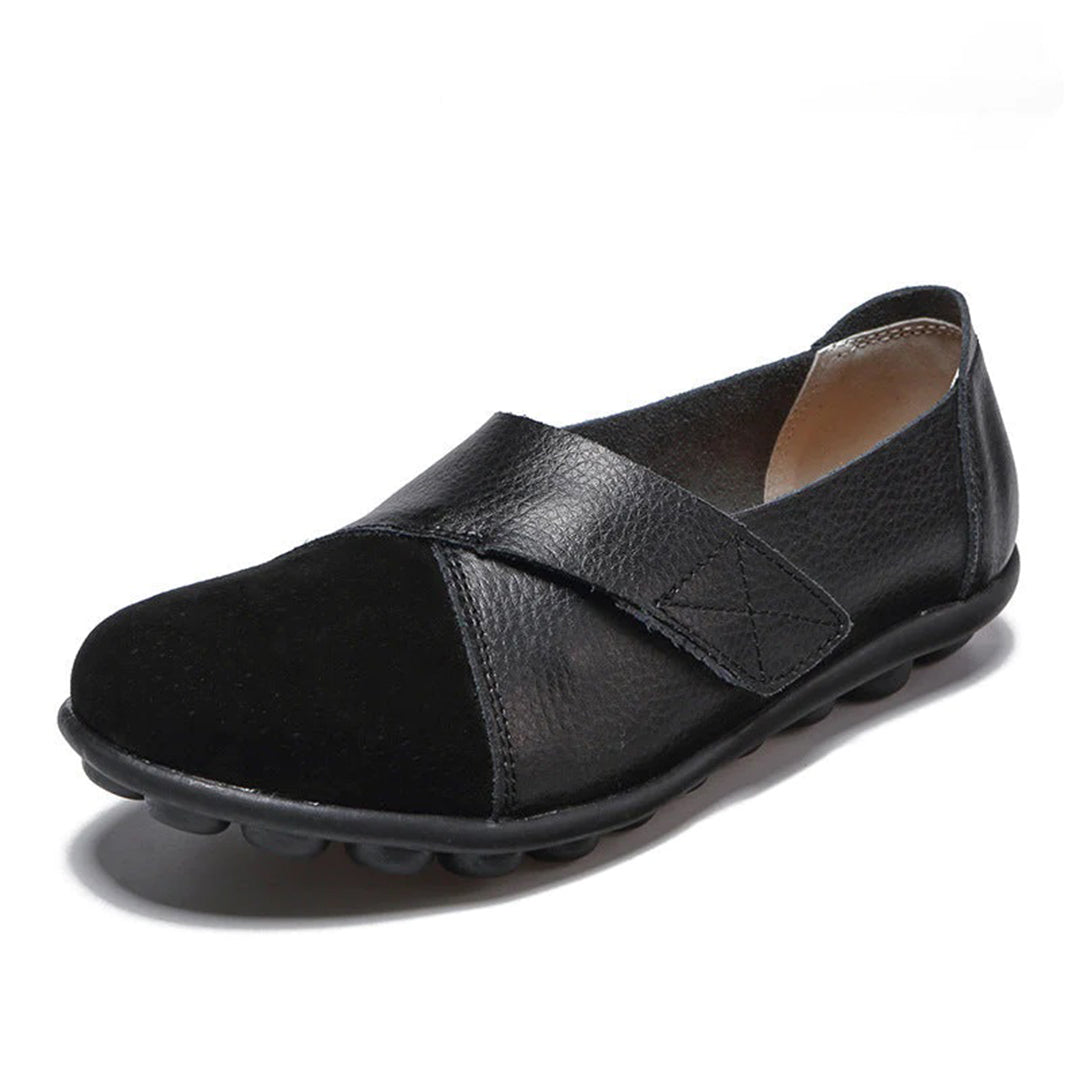 Women's Slip-On Flat Shoes with Contrast Toe Detail