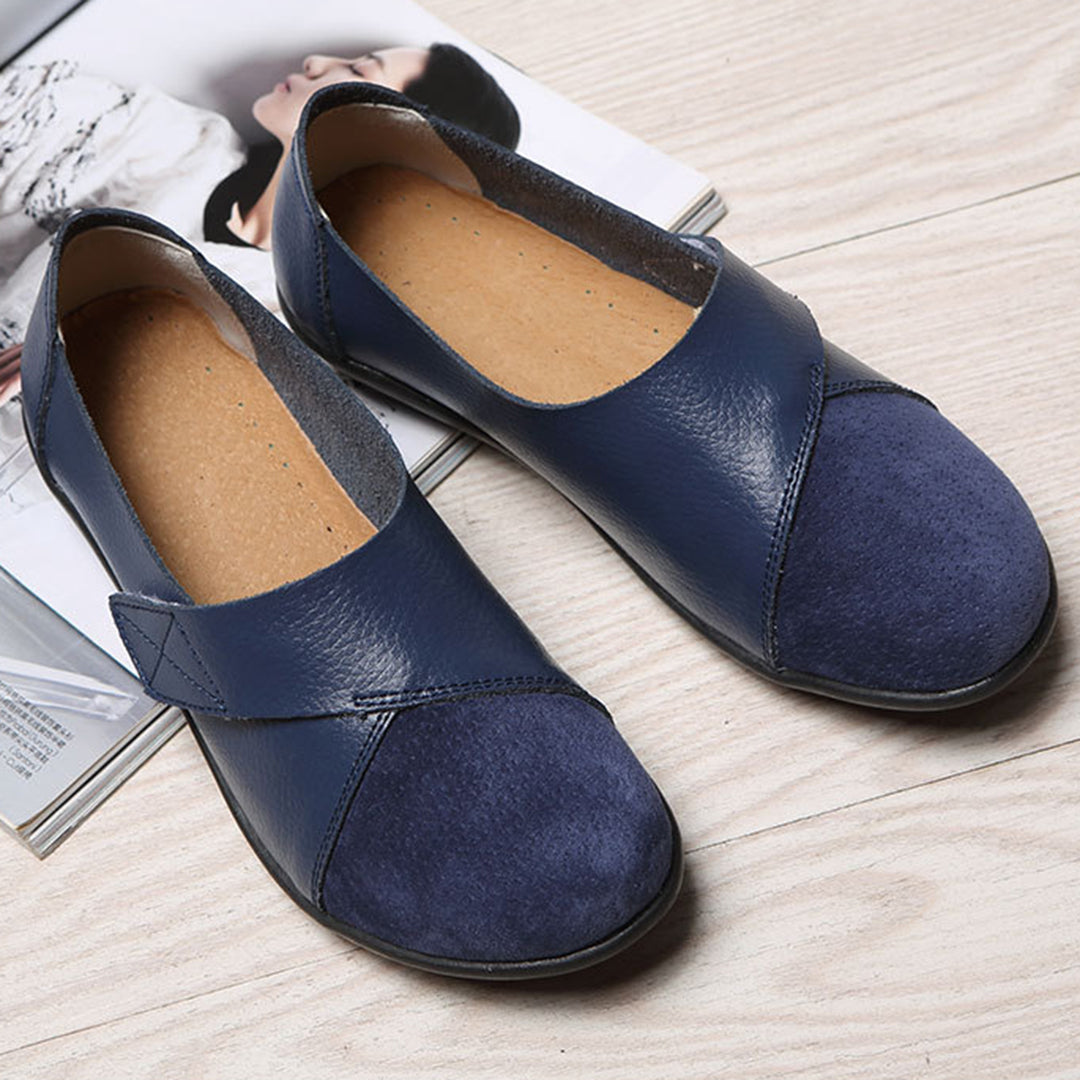 Women's Slip-On Flat Shoes with Contrast Toe Detail