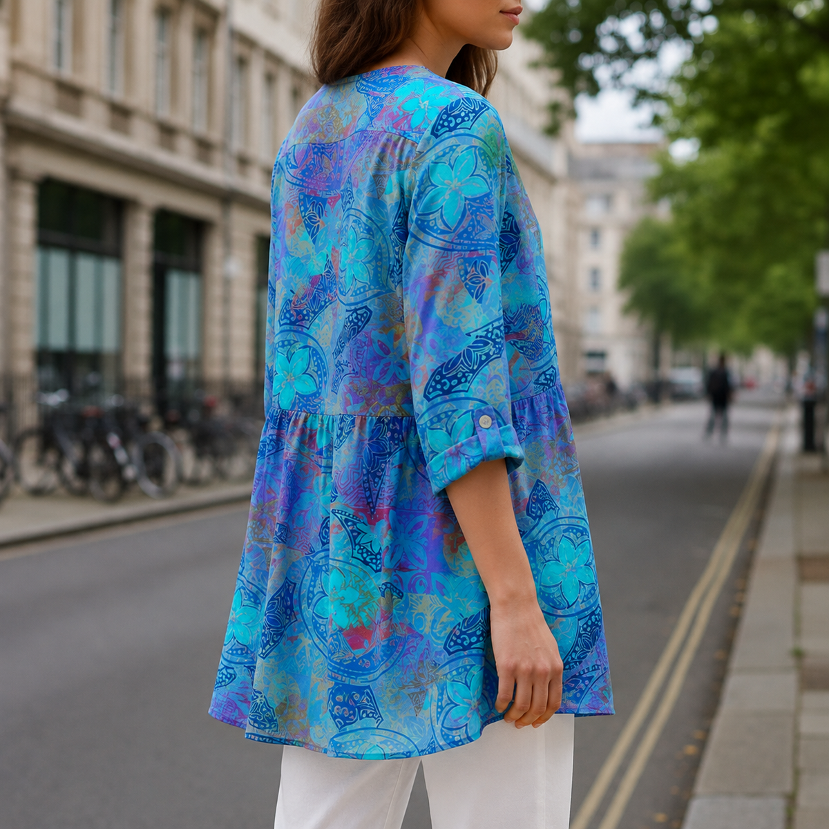 Folegandros Tribal Print Tunic Blouse