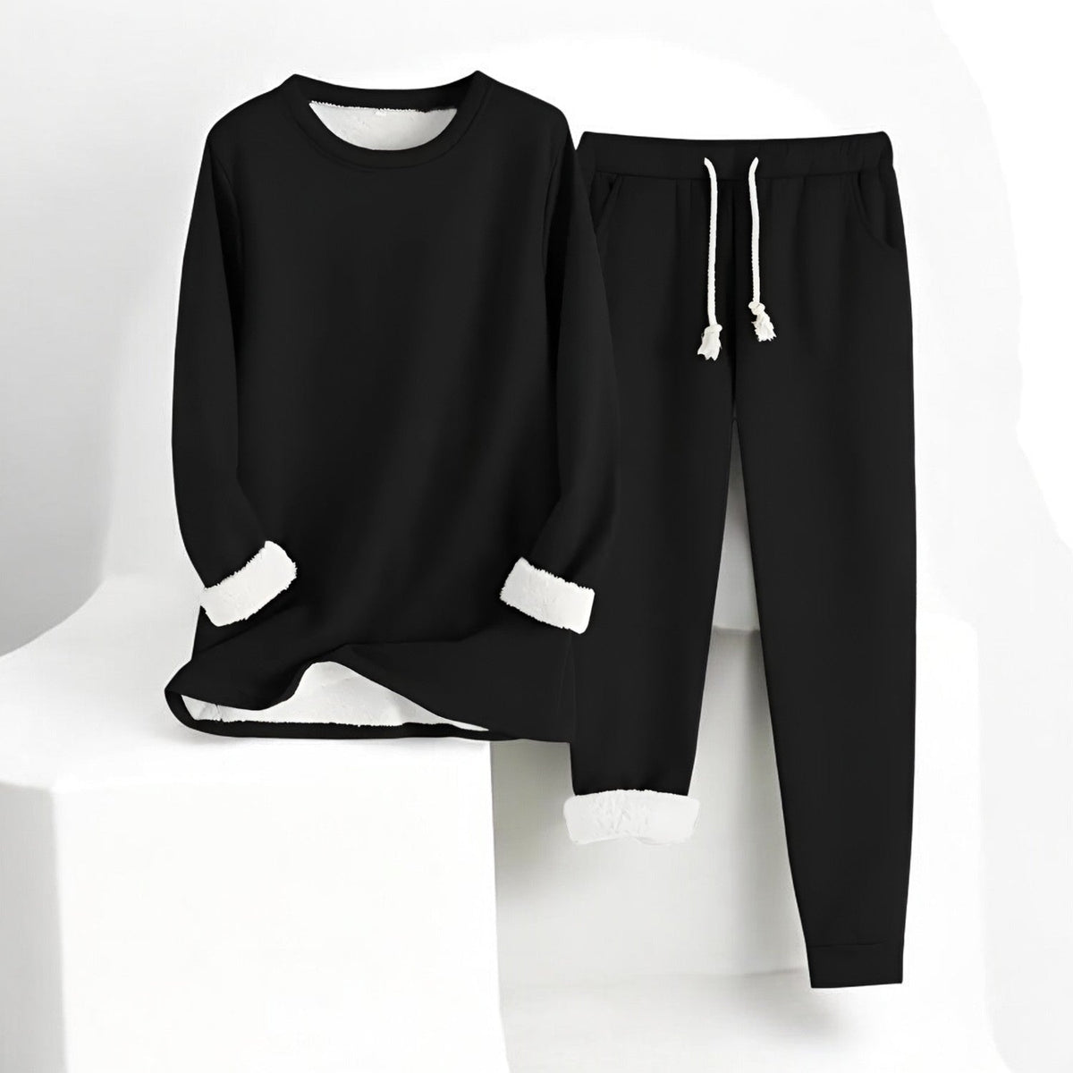 Unisex Crew Neck Sweatshirt And Jogger Set, Long Sleeves