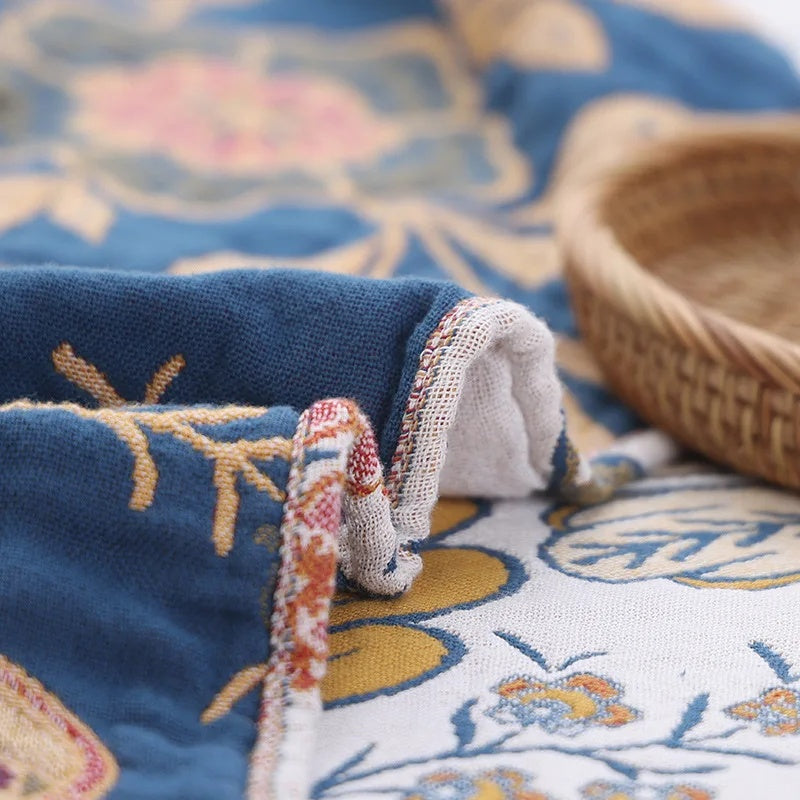 Boho Floral Pattern Blanket for Cozy Home Decor