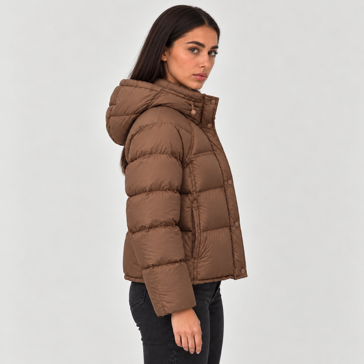 Montarello Women's Jacket Puffer Hooded High Neck Padded