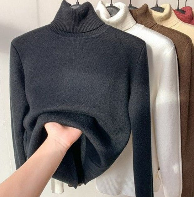 Women's Turtleneck Pullover with Fleece-Lined Interior