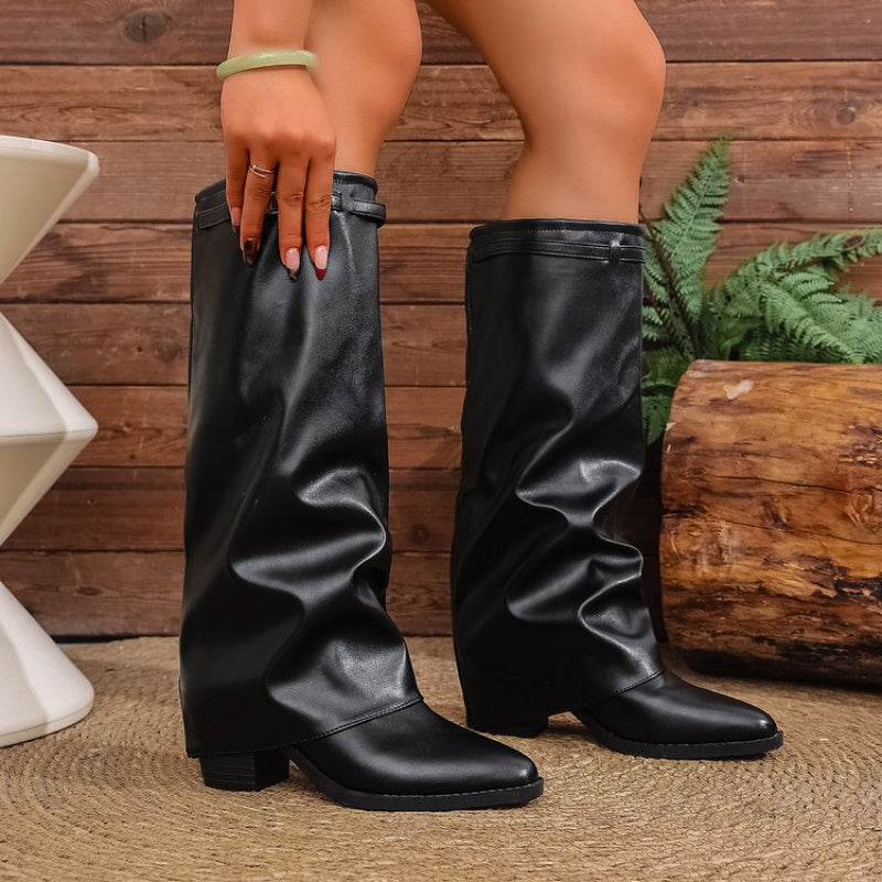 Cassandra - Women's Pointed-Toe Knee-High Boots