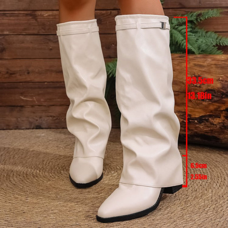 Cassandra - Women's Pointed-Toe Knee-High Boots