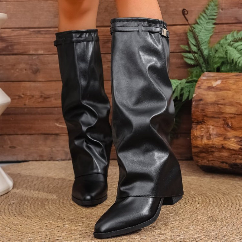 Cassandra - Women's Pointed-Toe Knee-High Boots