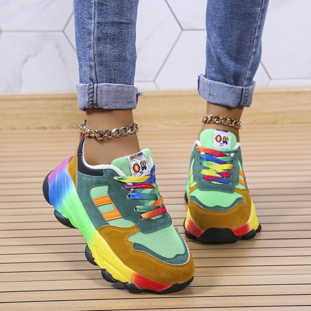 Women's Orthopedic Sneakers with Shock-Absorbing Cushioning and Breathable Materials