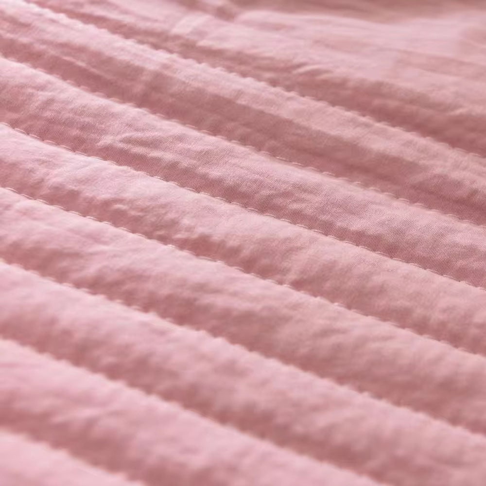 Channel-Quilted Cooling Throw Blanket with Contrast Border