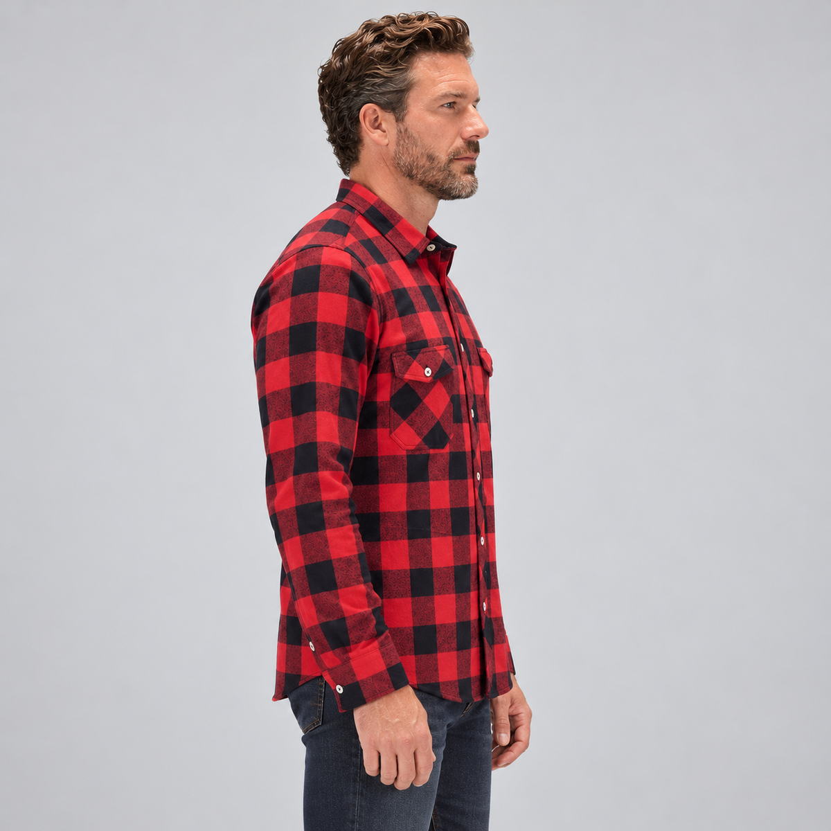 Montarello Men's Shirt Flannel Check Long Sleeve