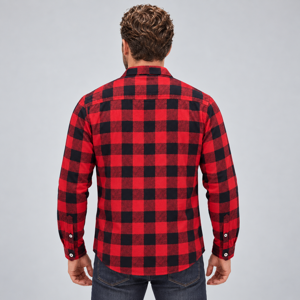 Montarello Men's Shirt Flannel Check Long Sleeve