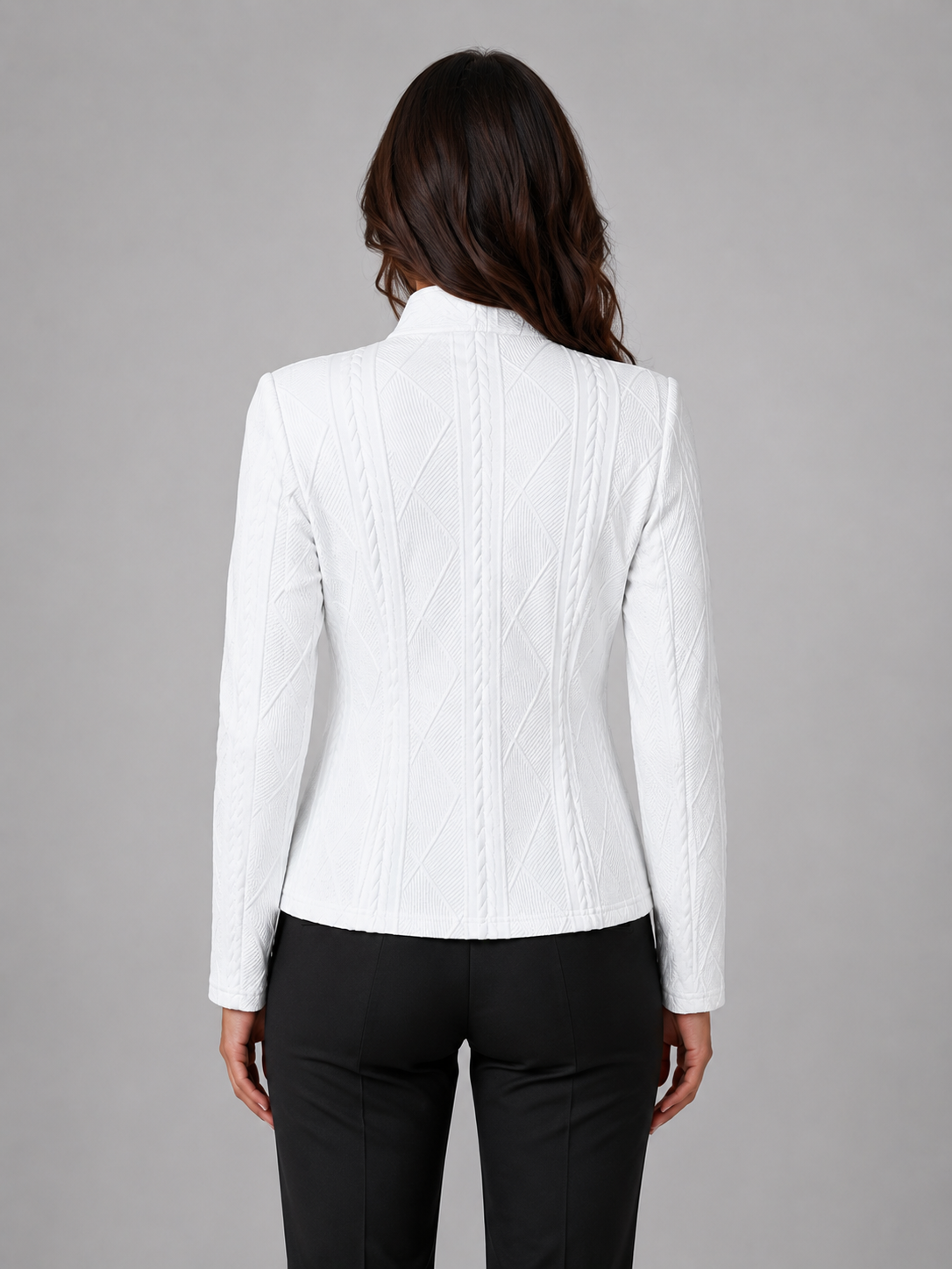 Montarello Women's Textured Collarless Tailored Blazer