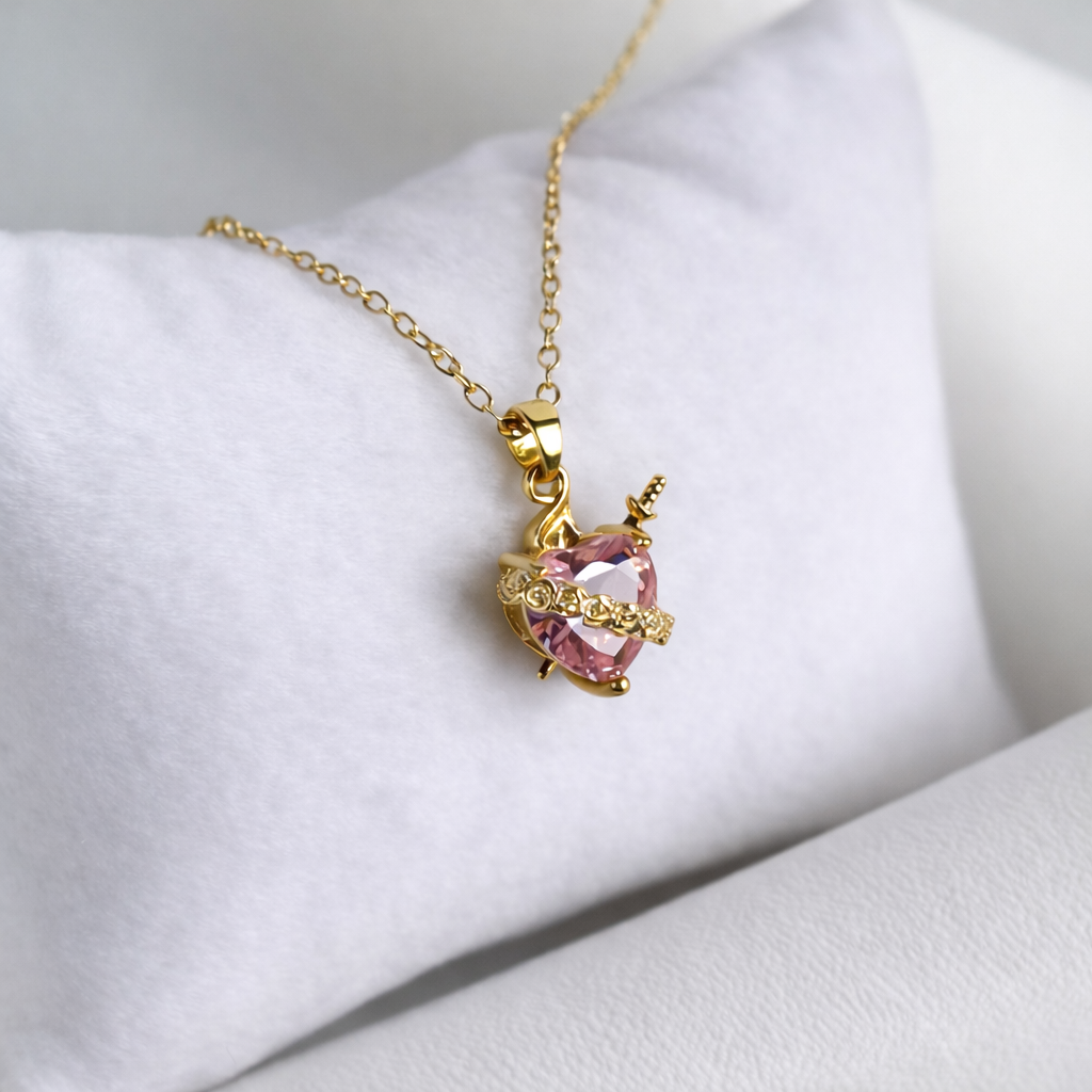 Sacred Heart | Jesus and Mary Necklace Set with Zircons