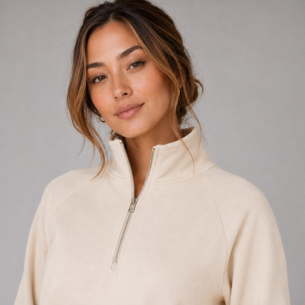Montarello Women's Lounge Set Half Zip Stand Collar Wide Leg