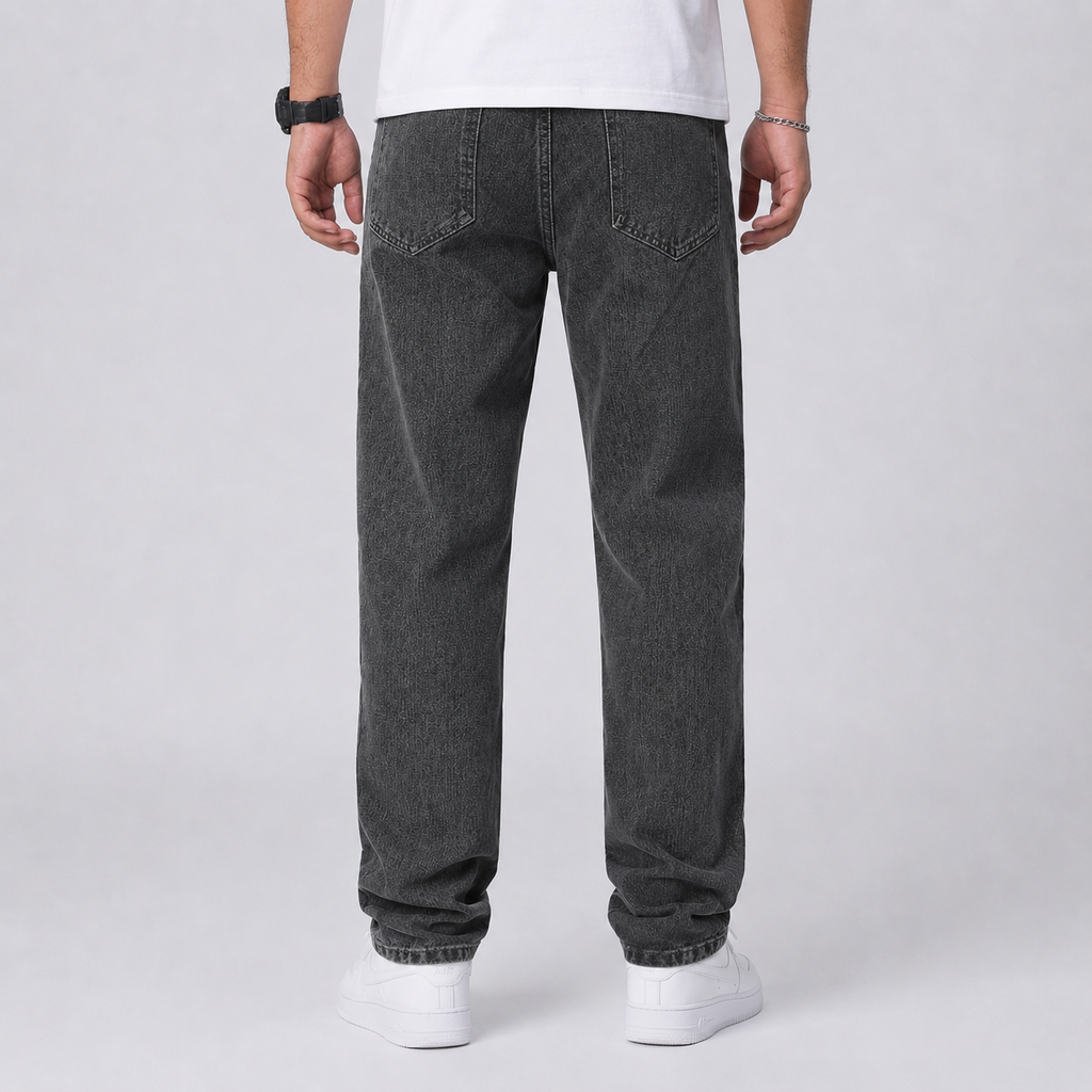 Montarello Men's Wide Leg Jeans – Loose Fit Straight Denim