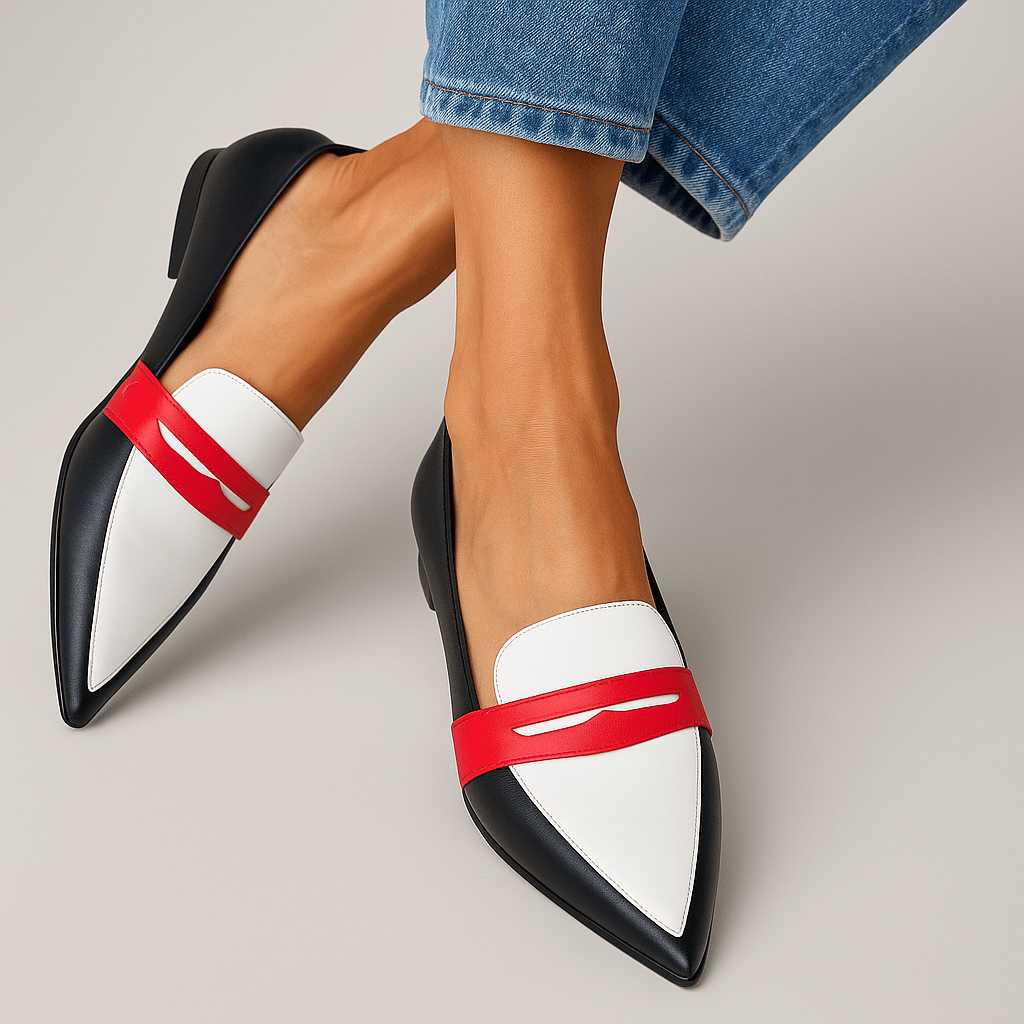 Women's Loafers with Vegan Leather Upper and Cushioned Insole