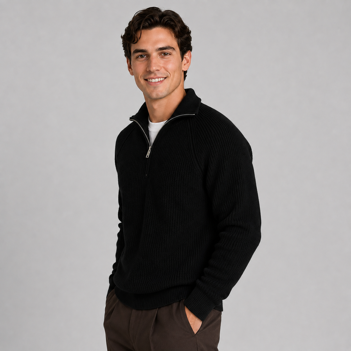 Montarello Men's Quarter-Zip Sweater Knitted