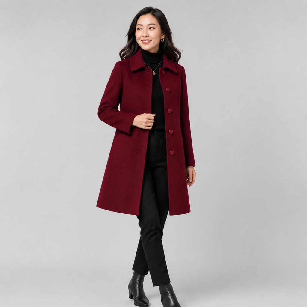 Montarello Women's Wool Coat Longline Tailored
